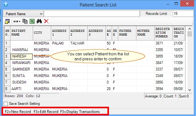 patient search list 22